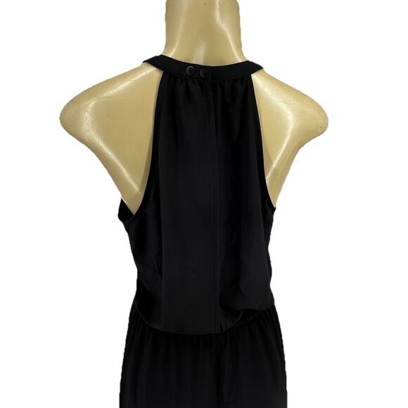 Athleta Size 6 Women Mercer Romper Jumpsuit Wide Leg Quick Dry Black 19” In BD4 - Picture 3 of 11